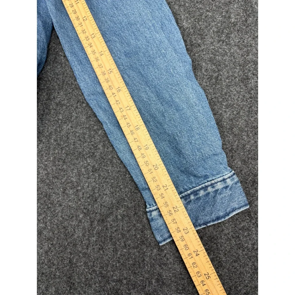 Gap Denim For Good Girls XXL Light Wash Blue Puff Sleeve Jean Trucker Jacket